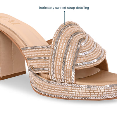 Swirled Silvergold Lift Heel