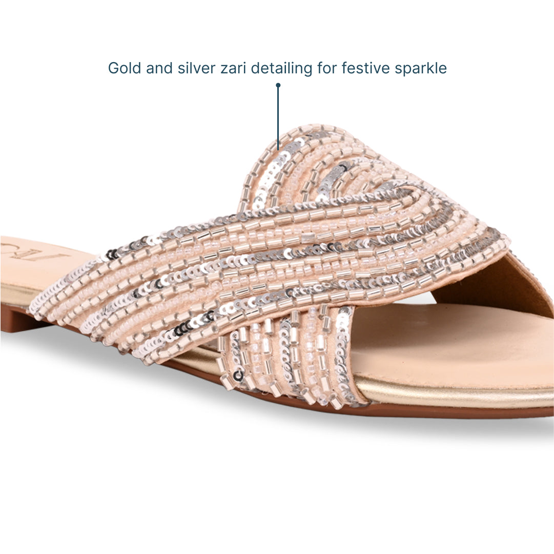 Swirled in Gold And Silver Flats