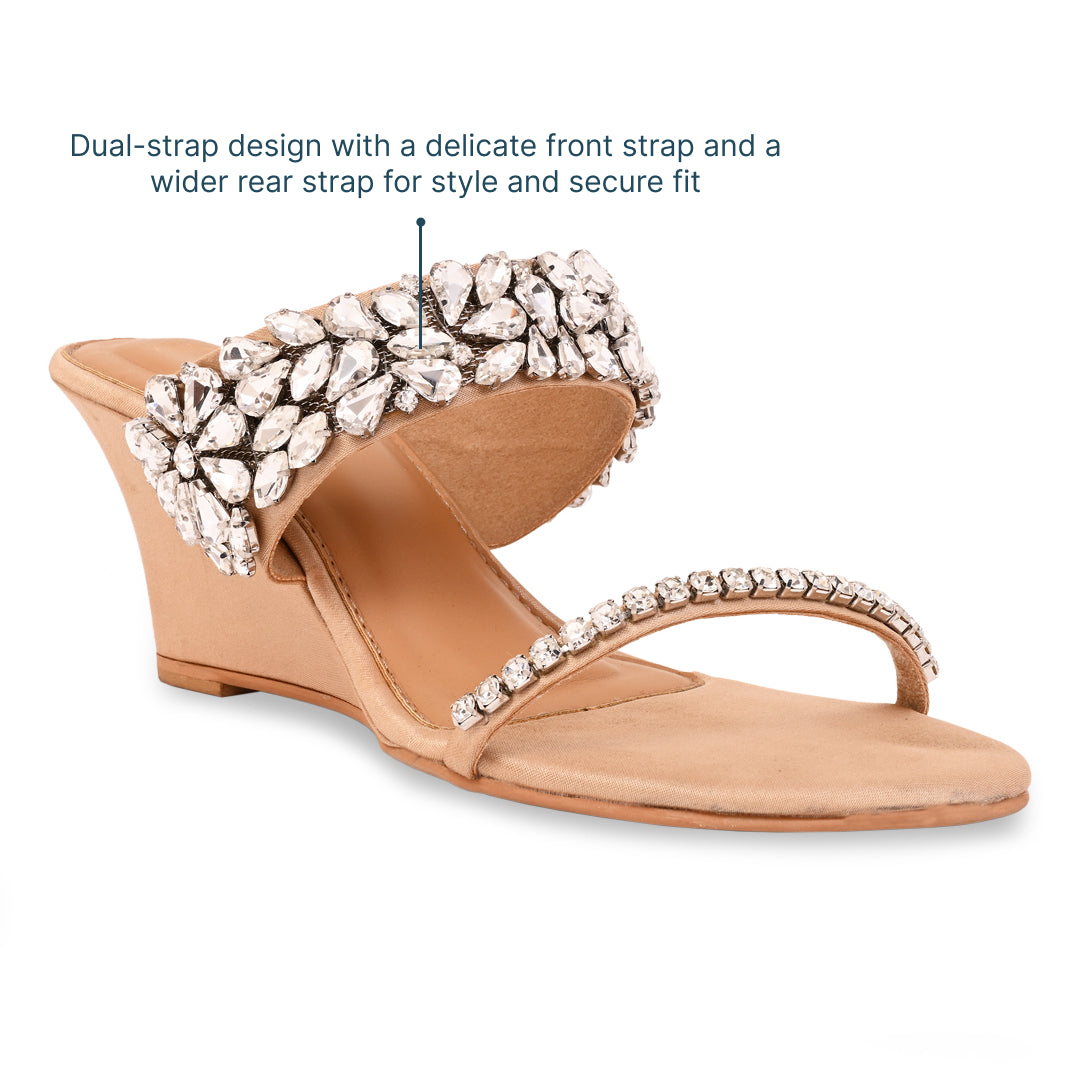 Twilight Glimmer Rosegold Wedge