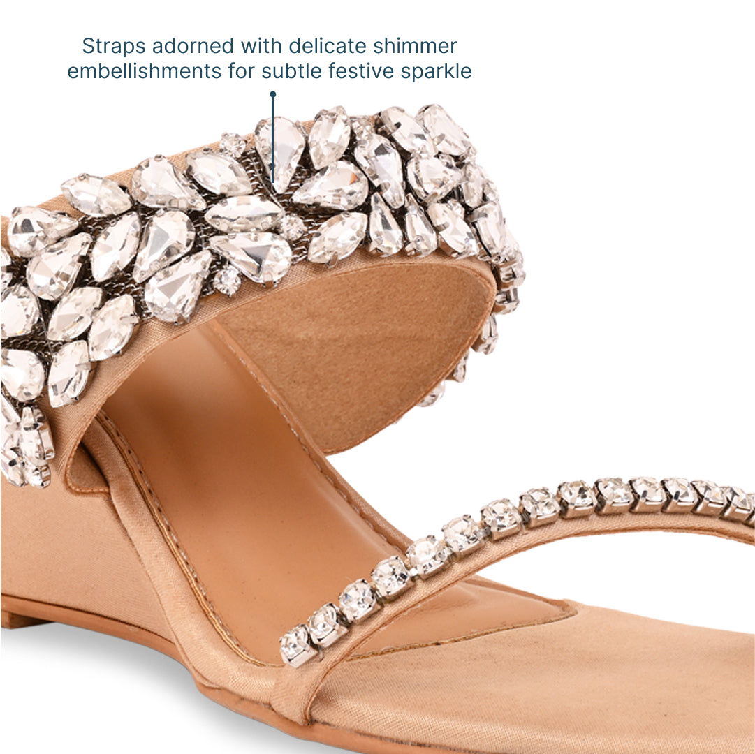 Twilight Glimmer Rosegold Wedge
