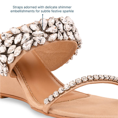 Twilight Glimmer Rosegold Wedge