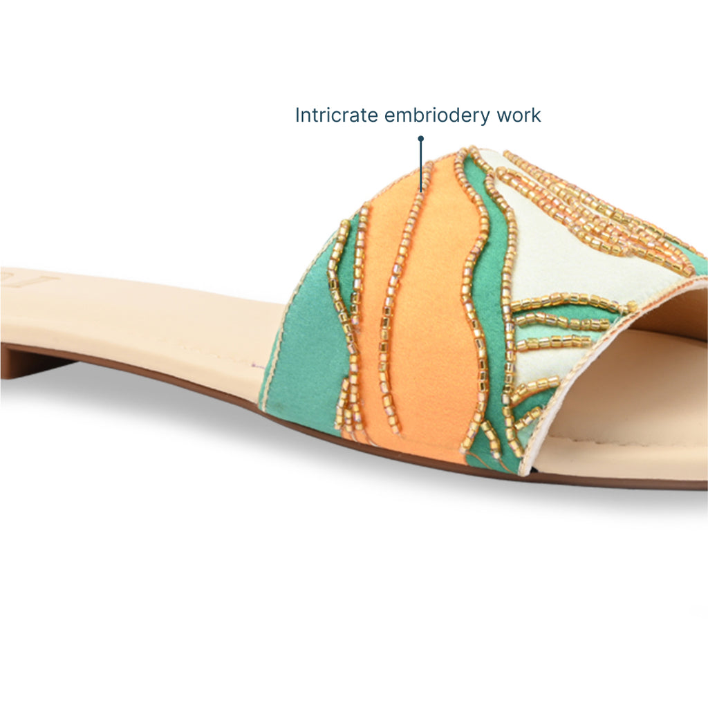 Beaded Bloom Flats