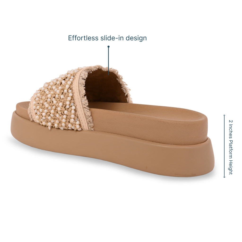 Pearly Jute Lace Slider