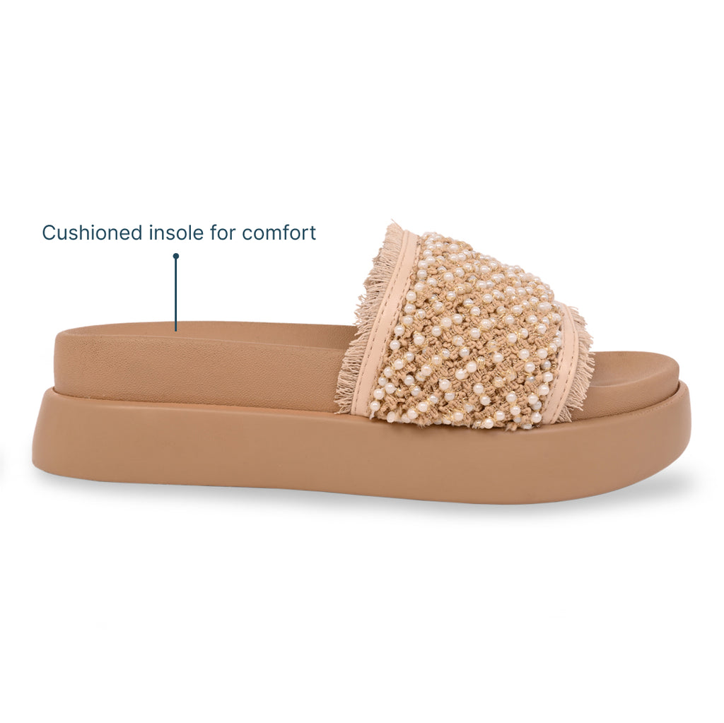 Pearly Jute Lace Slider