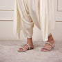 Embellished Flower Lace Two Strap Flat