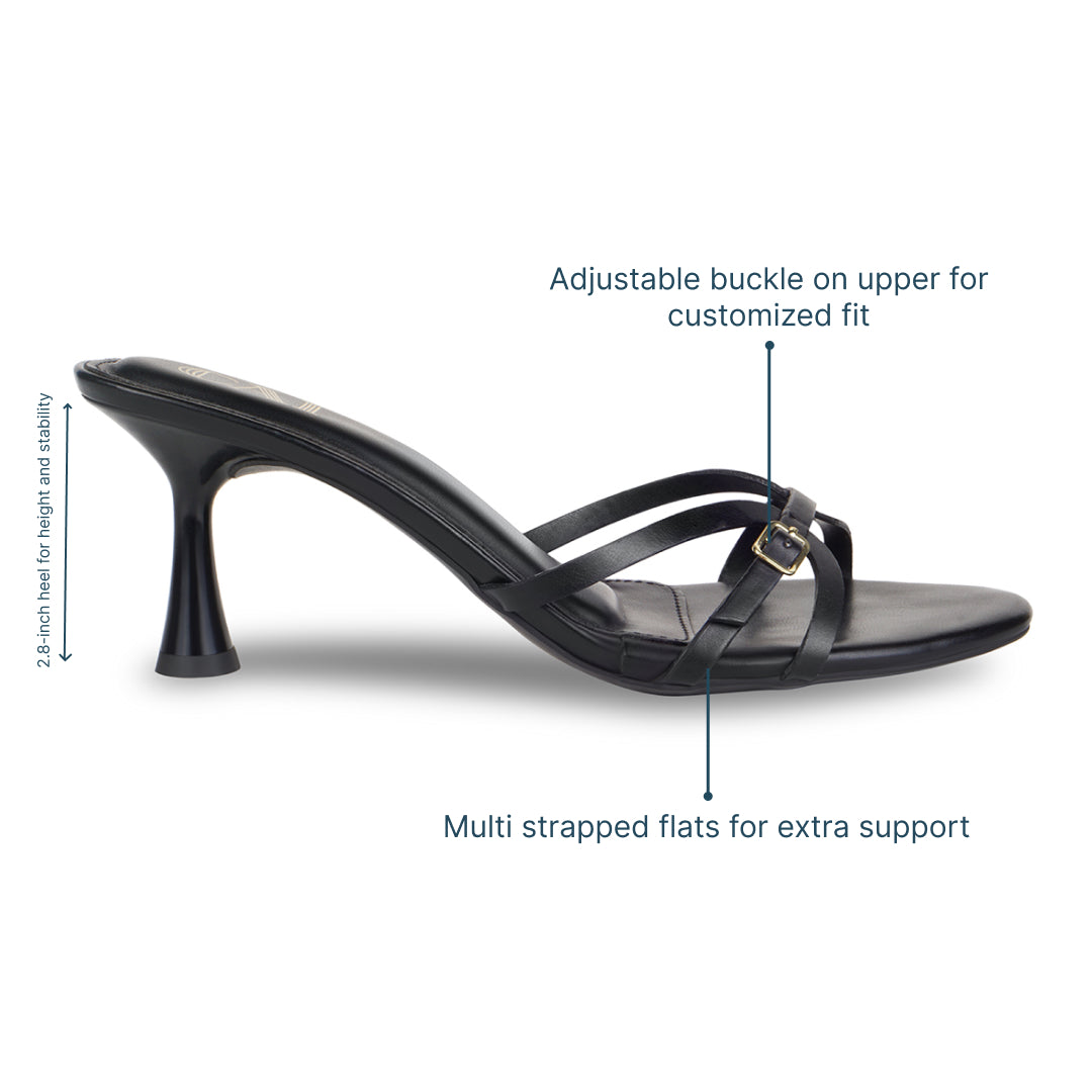 Crossline Black Heels