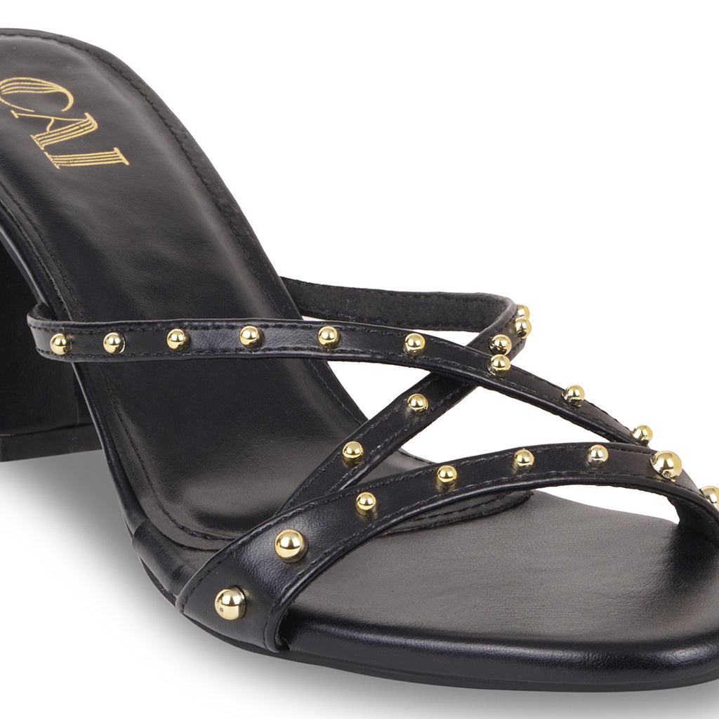 Studded Black Heels