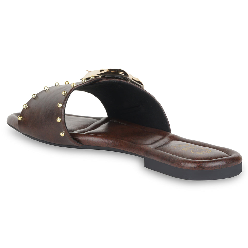 Linea Buckle Burgundy Flats
