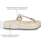 BoldStep Cream Thong Platforms