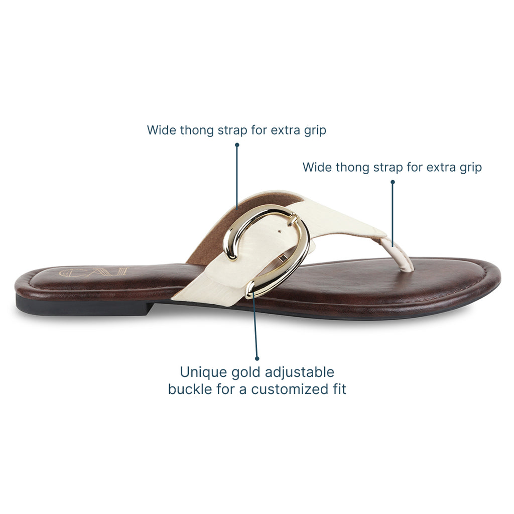 Luna Cream Burgundy Flats