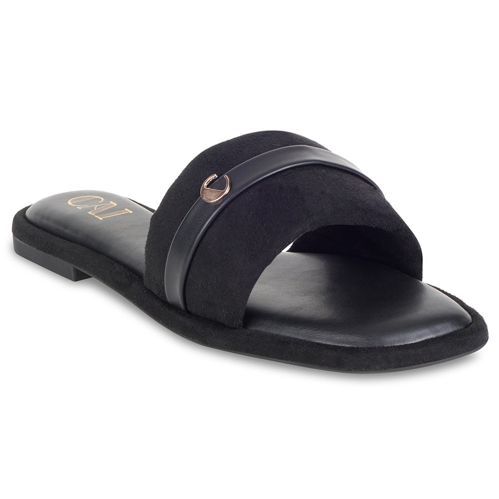 Plush Black Flats