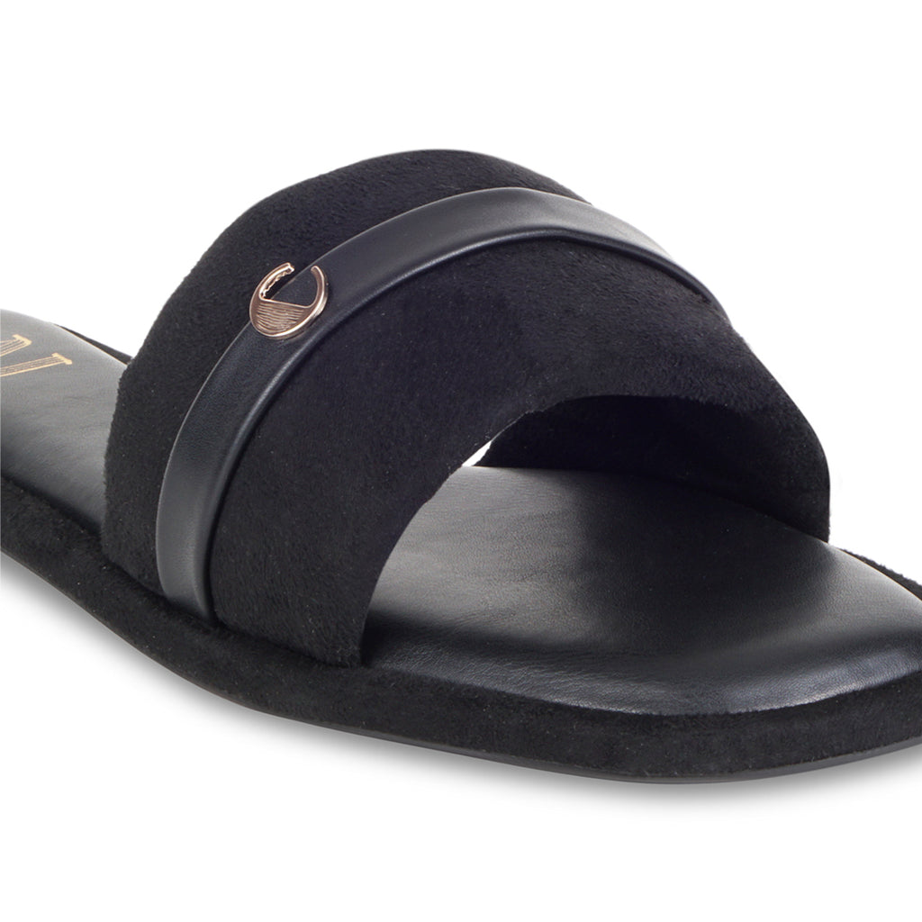 Plush Black Flats