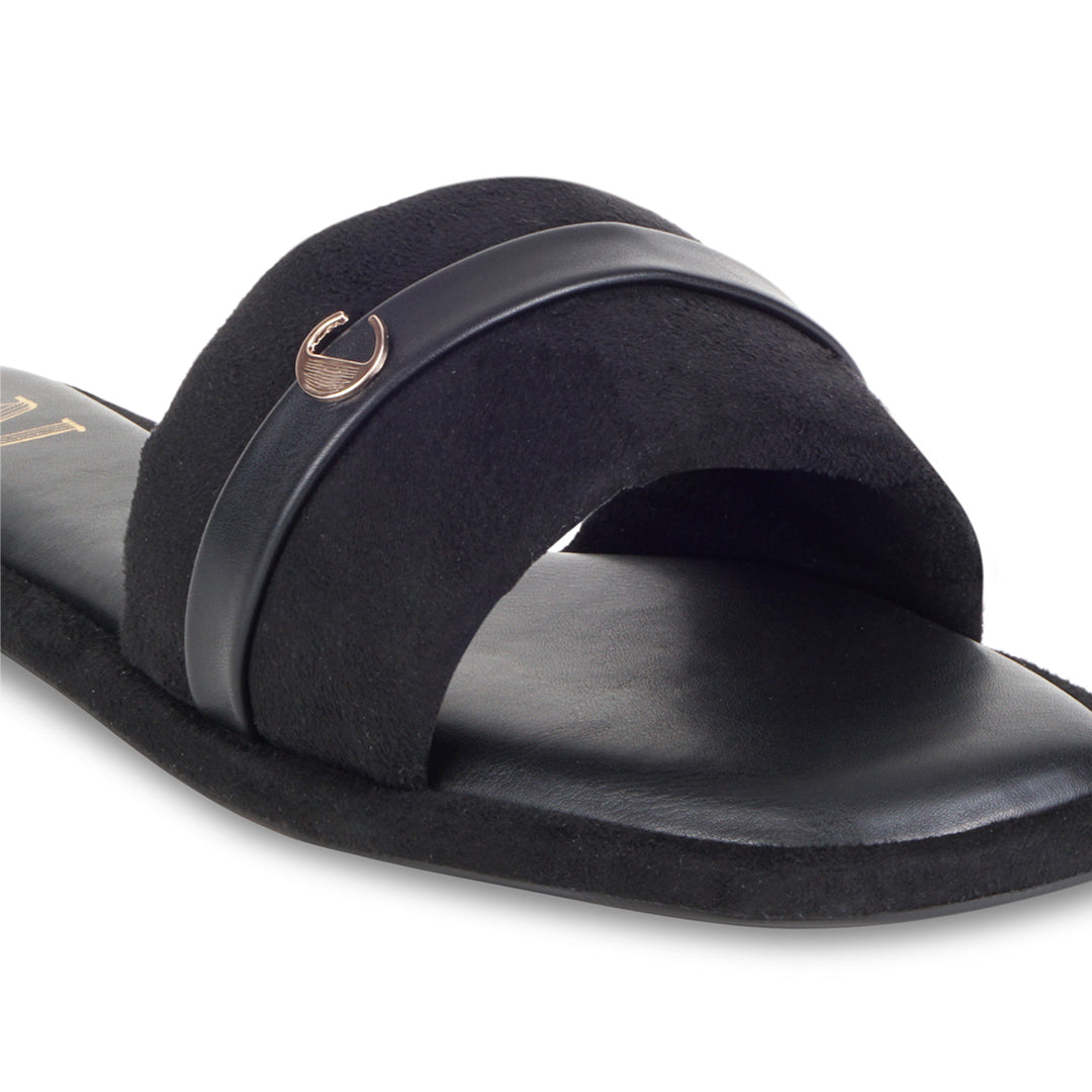 Plush Black Flats