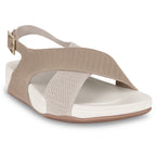 Knitted CrossStrap Cream Platform