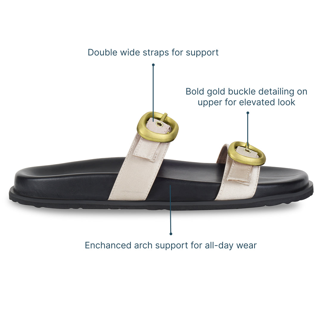 Twin Buckle Gold Slides – The CAI Store