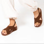Knitted CrossStrap Tan Platform