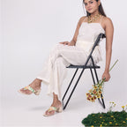 Beaded Bloom Thong Heel