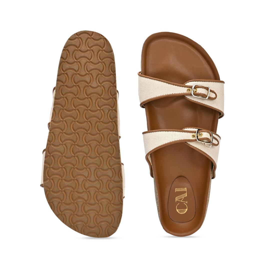 Sandy Canvas Two Strap Slider