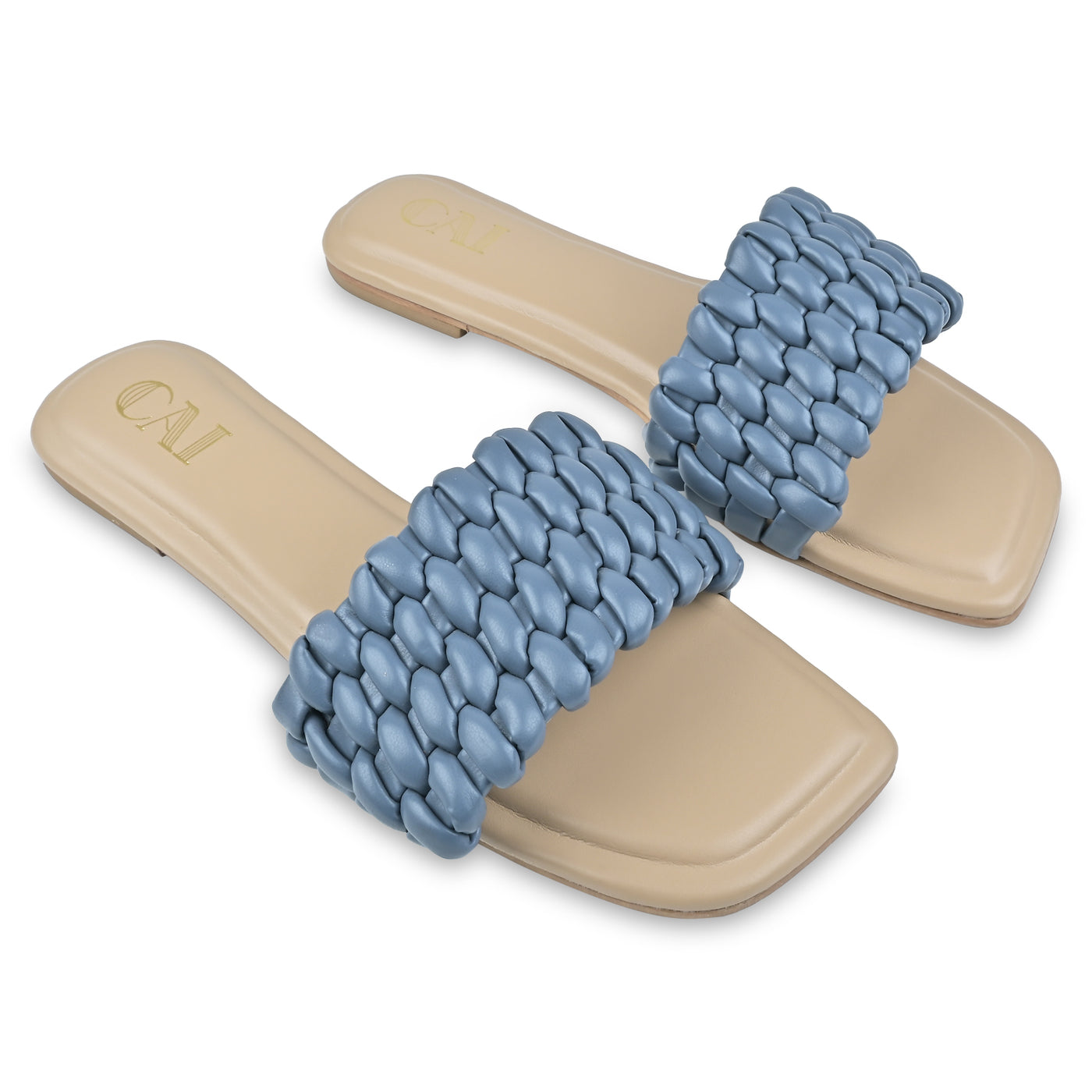 Denim Blue Braided Flats