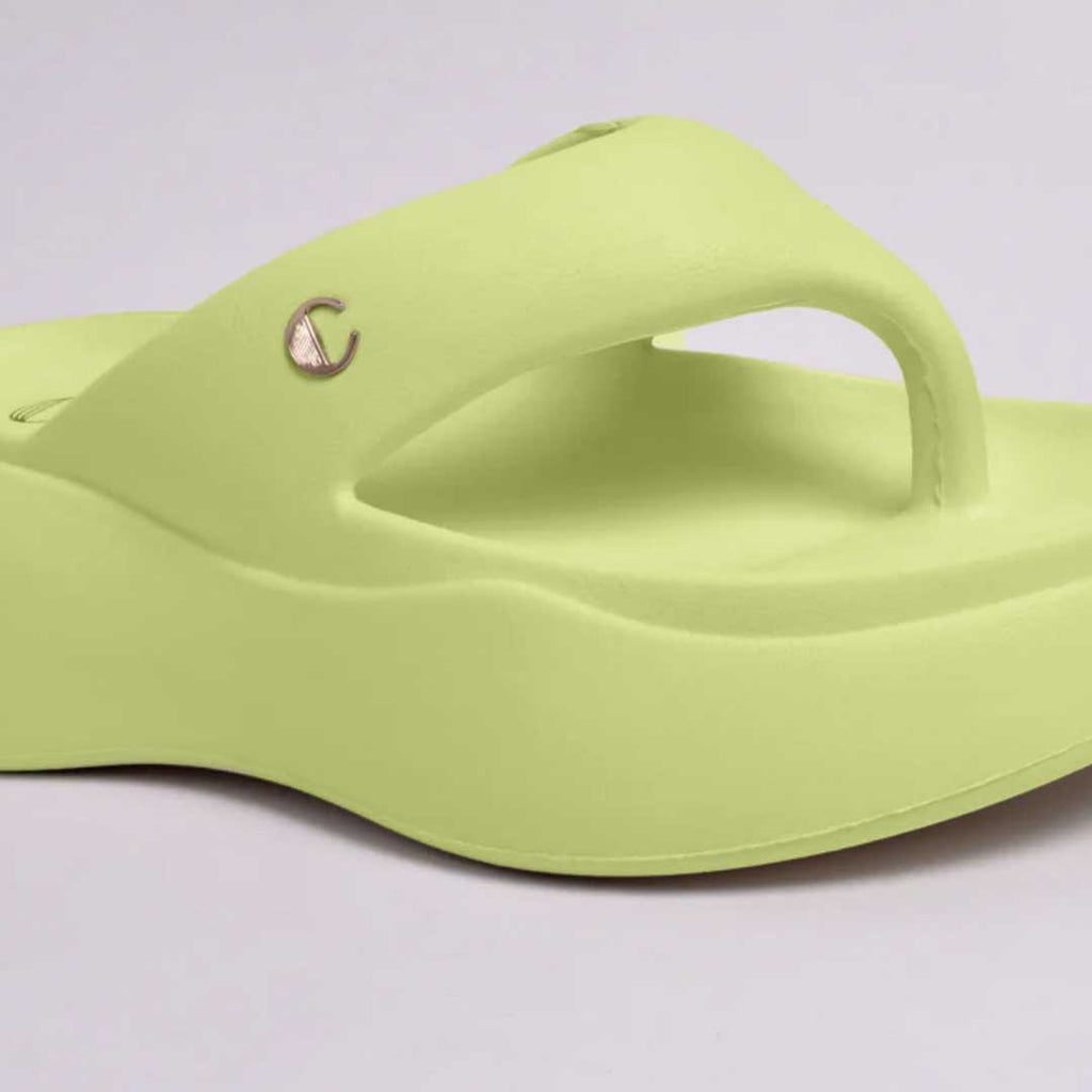 Electric Green Thong Slides