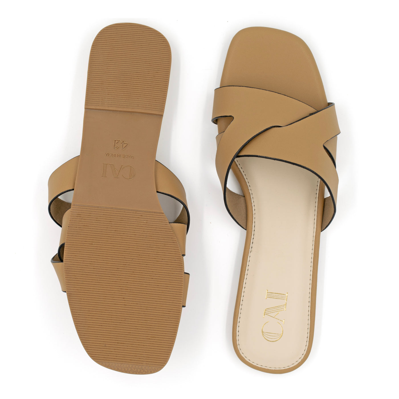 Tan cutout flats