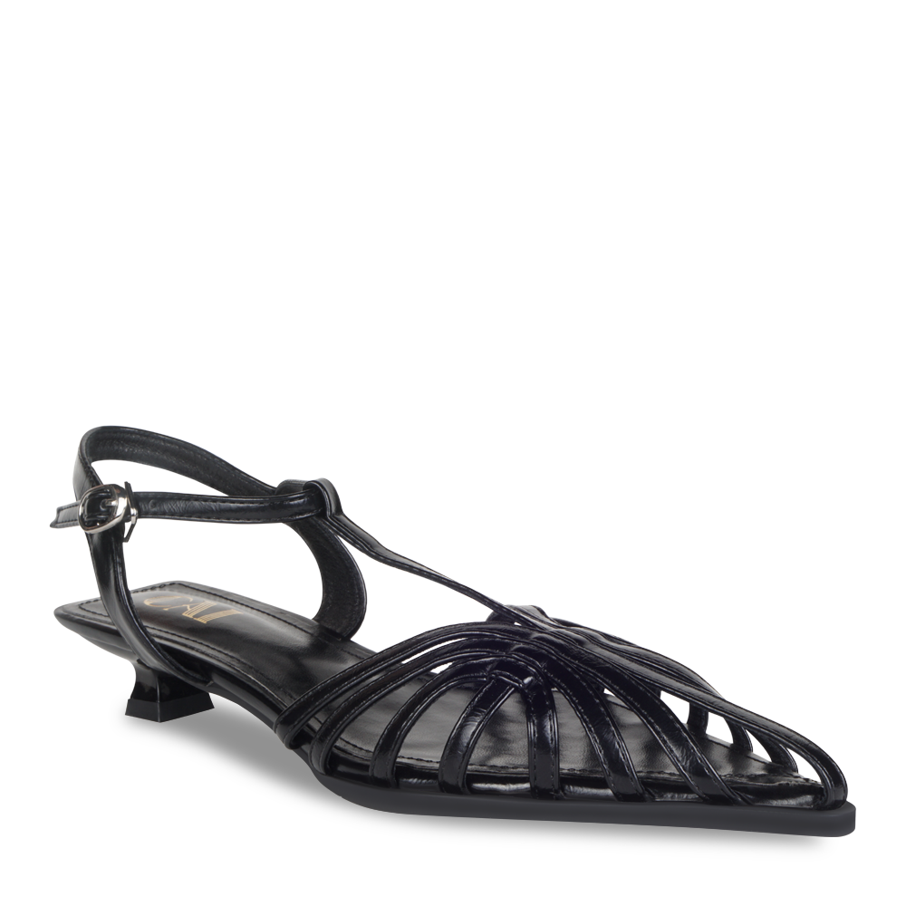 Webbed Black Slingback Heels
