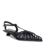Webbed Black Slingback Heels