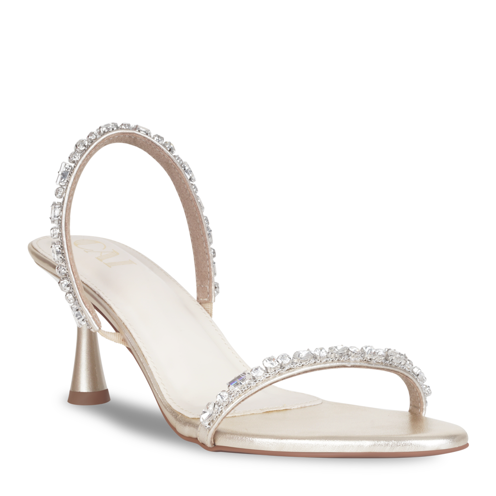 The Essence Gold Embellished Heels