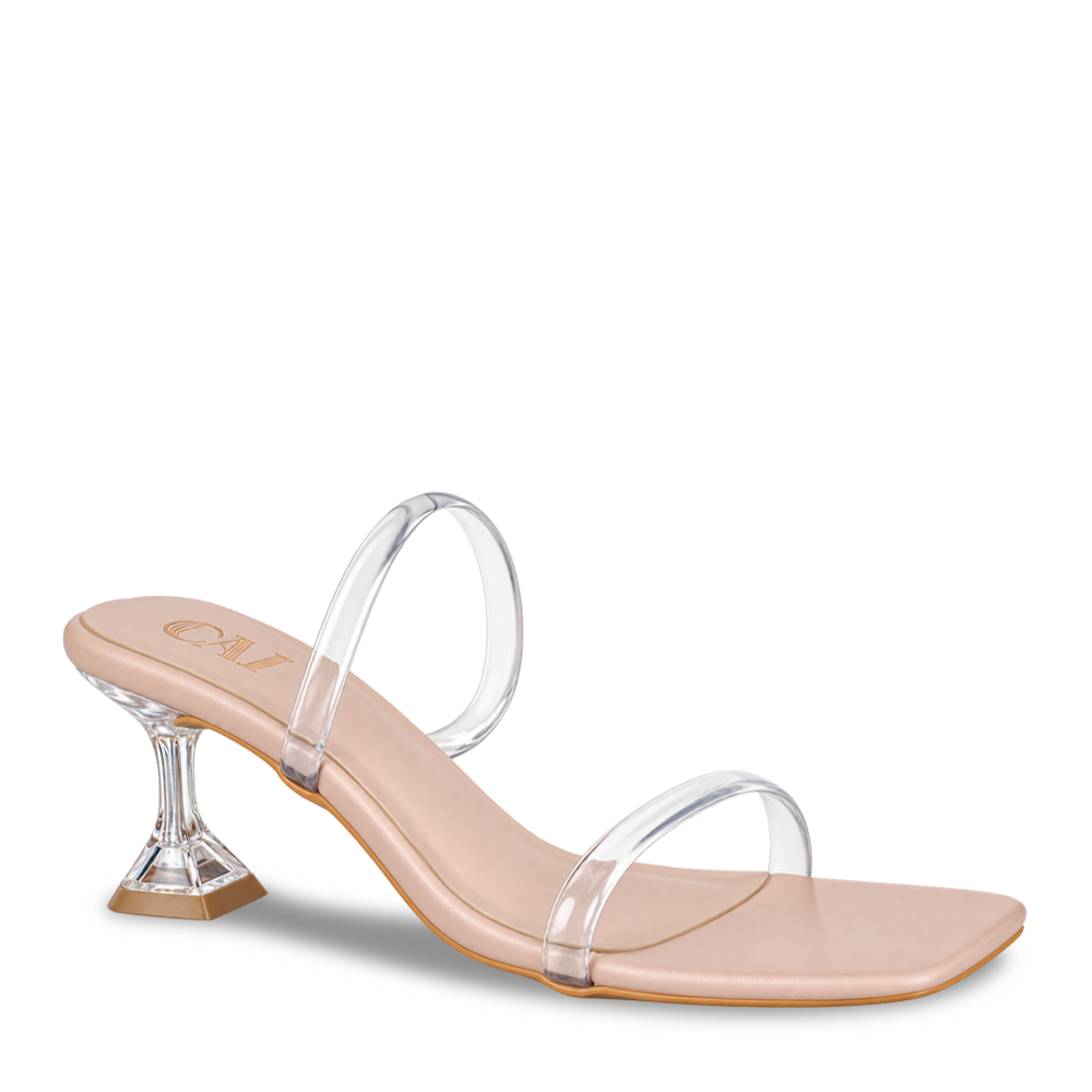 Two Strap Clear Heels