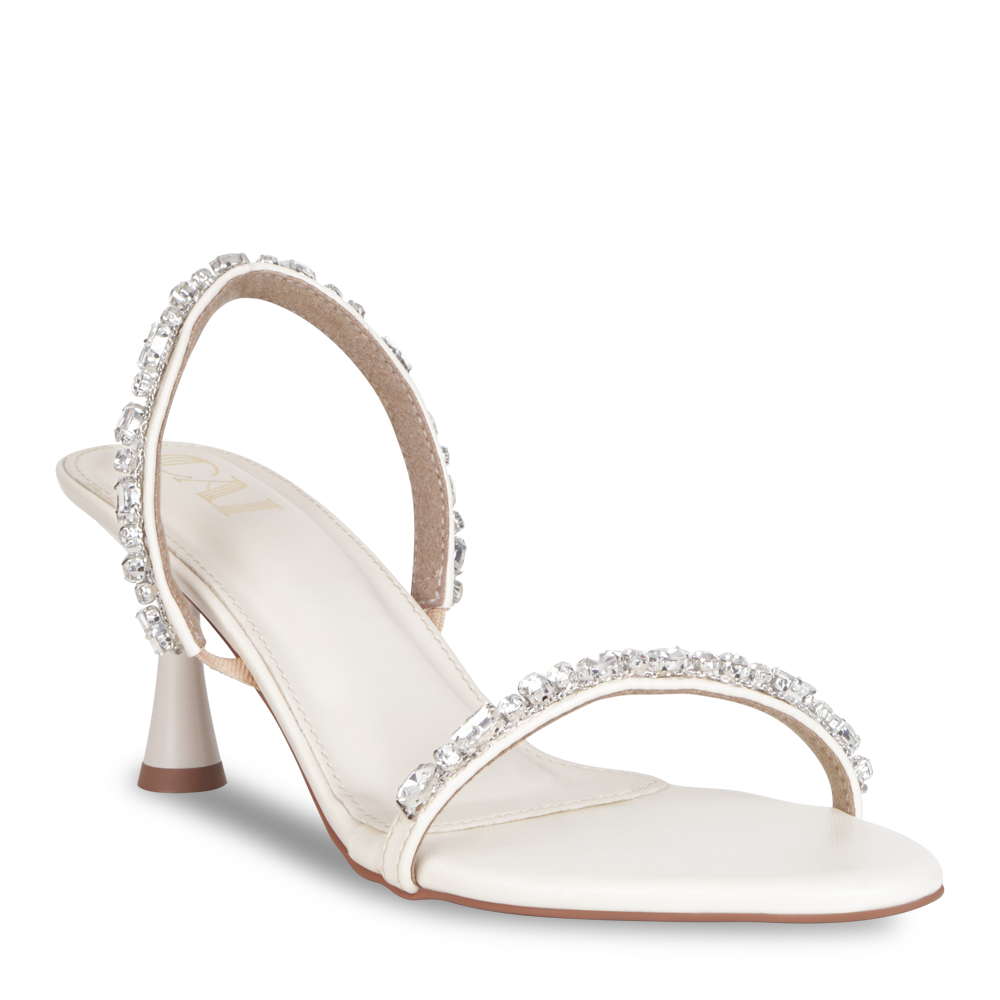 The Essence Cream Embellished Heels