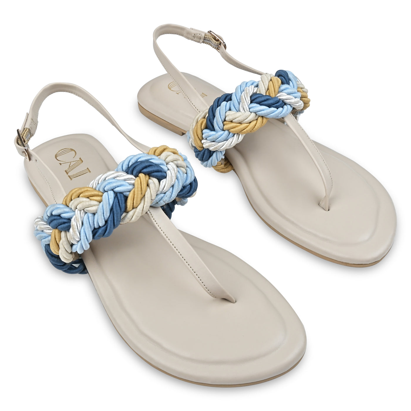 Blue Rope T-strap Flats