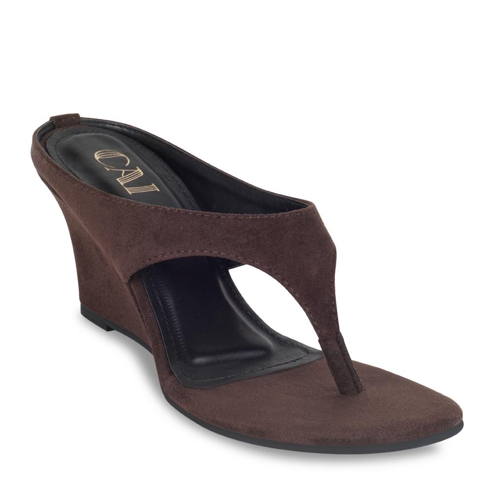 Cindy Suede Brown Wedge