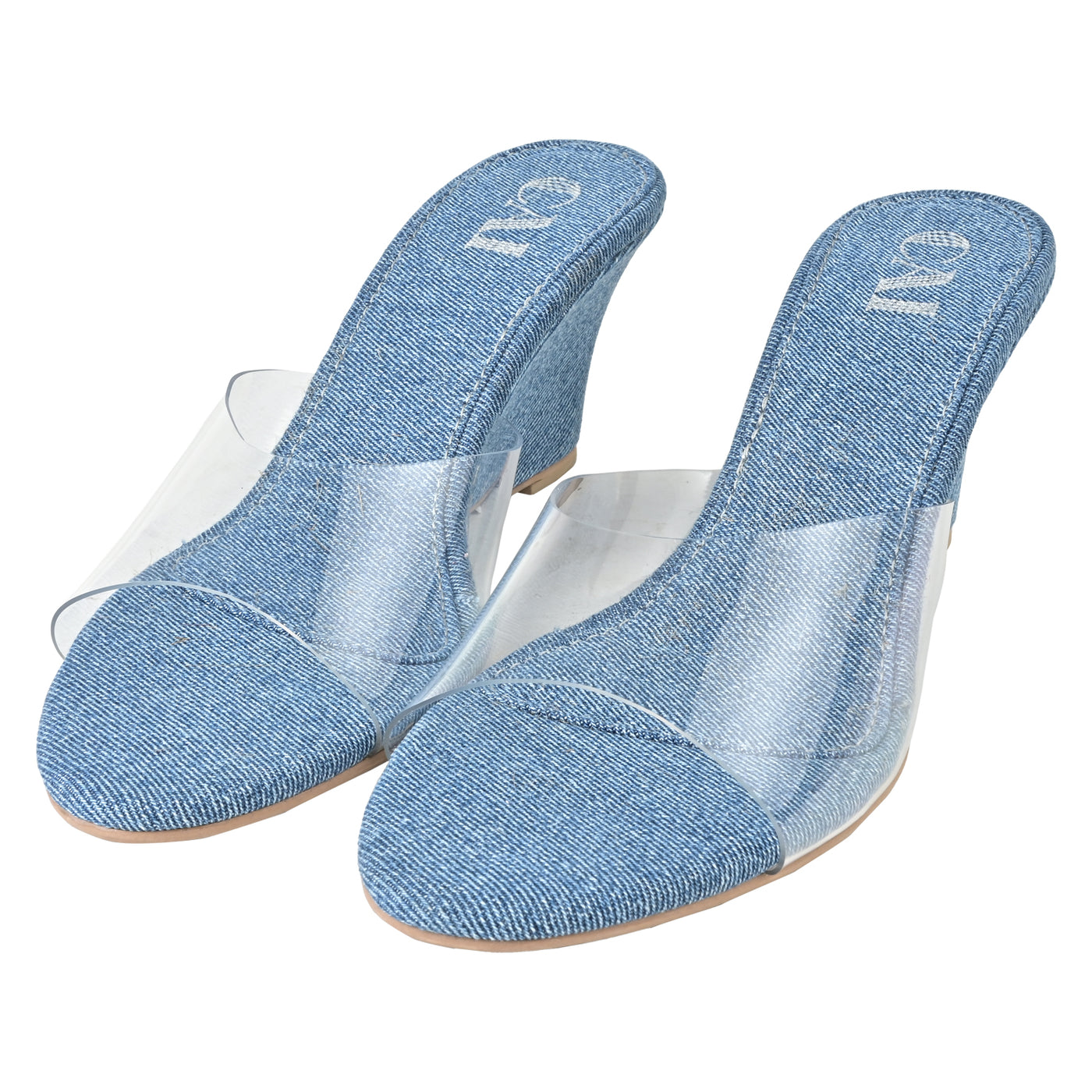 Clear Strap Denim Wedges â The CAI Store