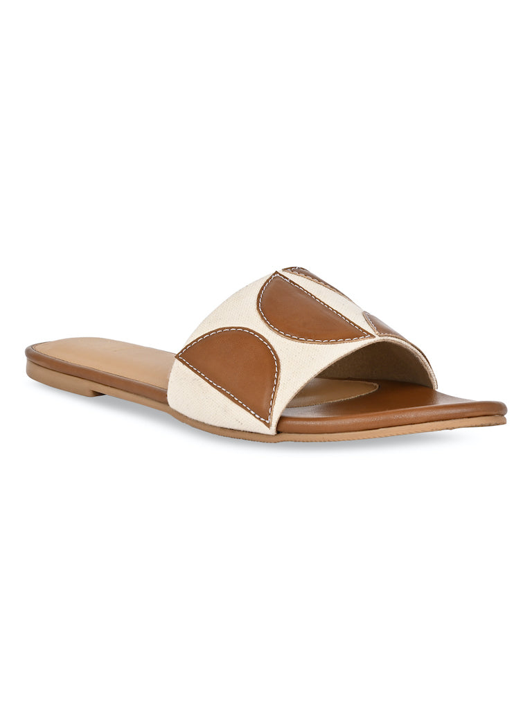 Geometric canvas tan flats