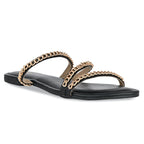 Black Chained Flats