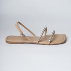 Diamond Strappy Flat - Nude