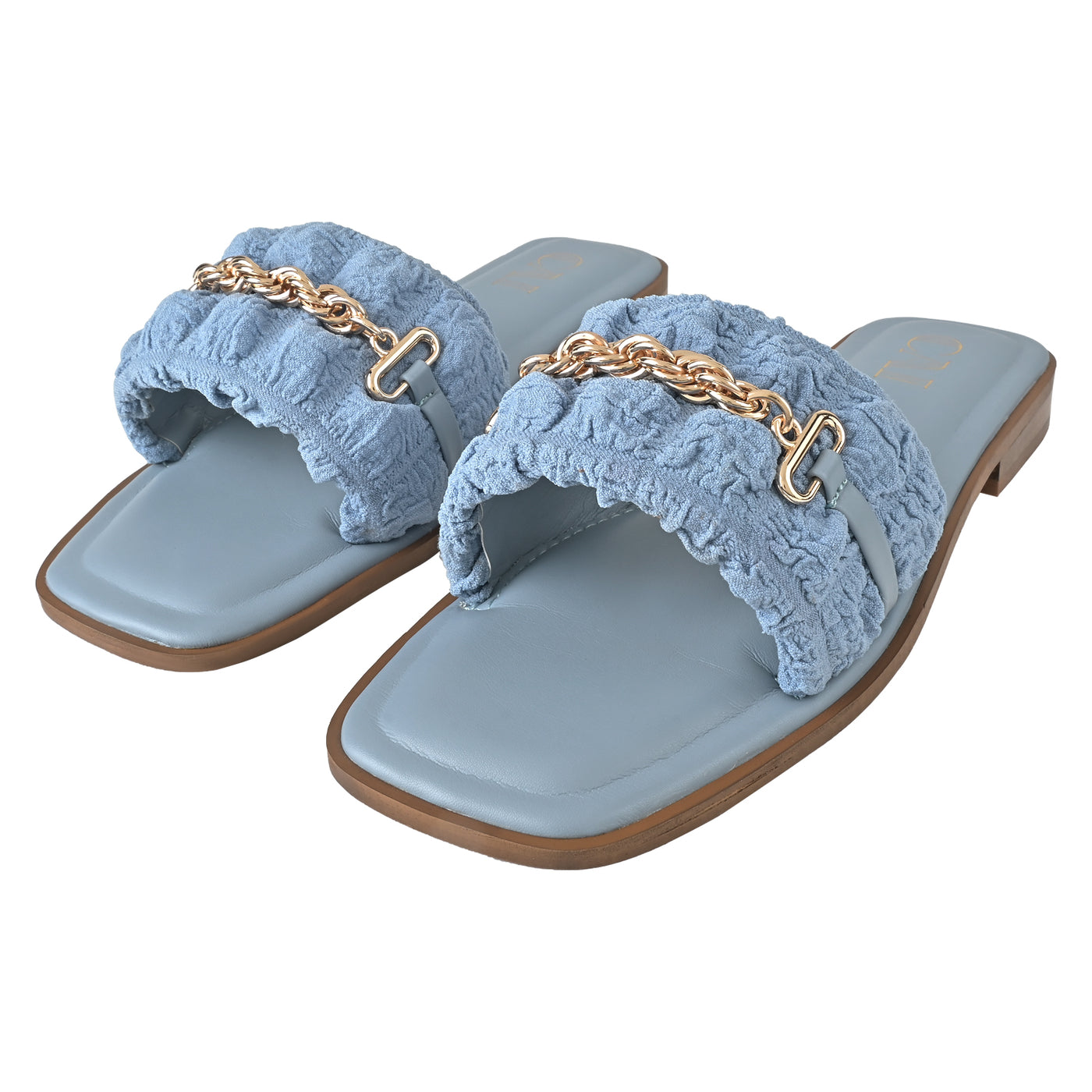 Blue Chained Pop Flats