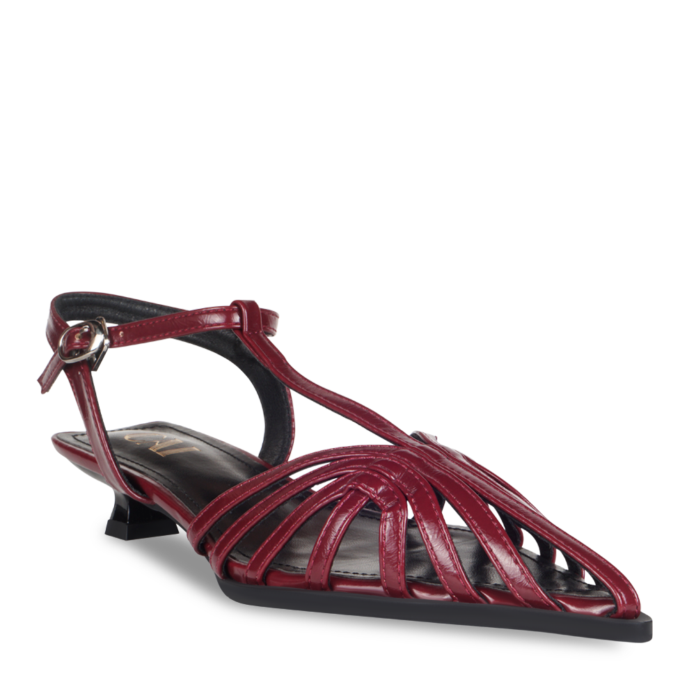 Webbed Maroon Slingback Heels