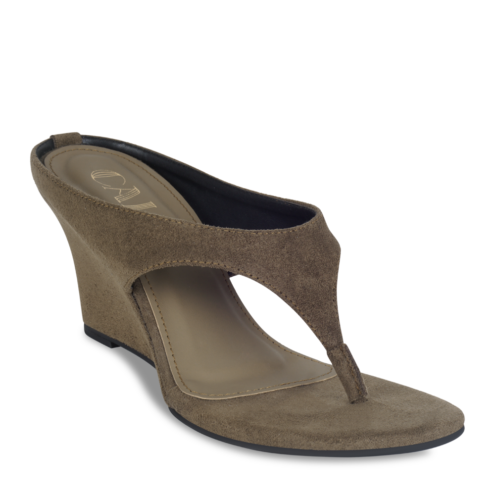 Cindy Suede Olive Wedge