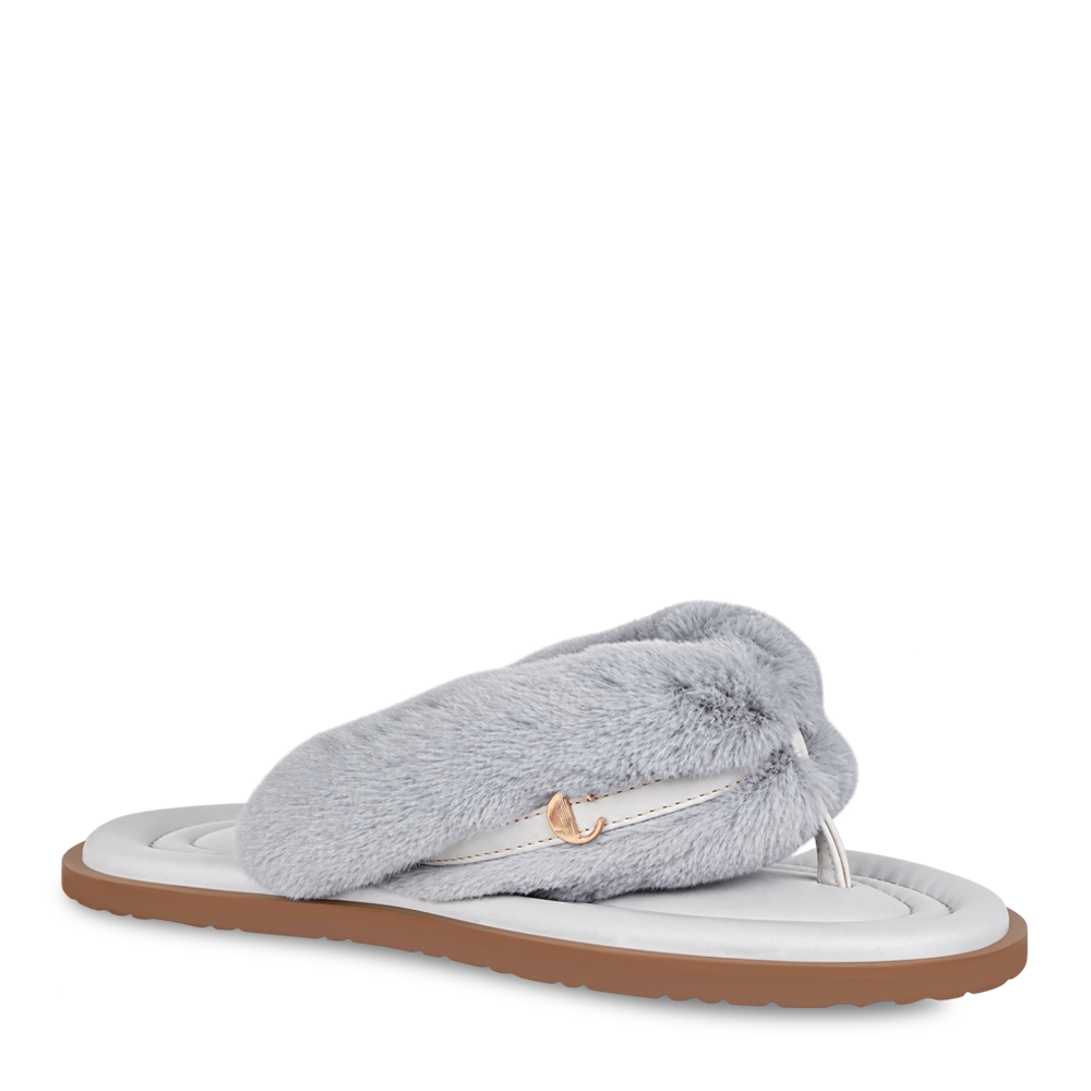 Icy Blue Fuzzy Flats