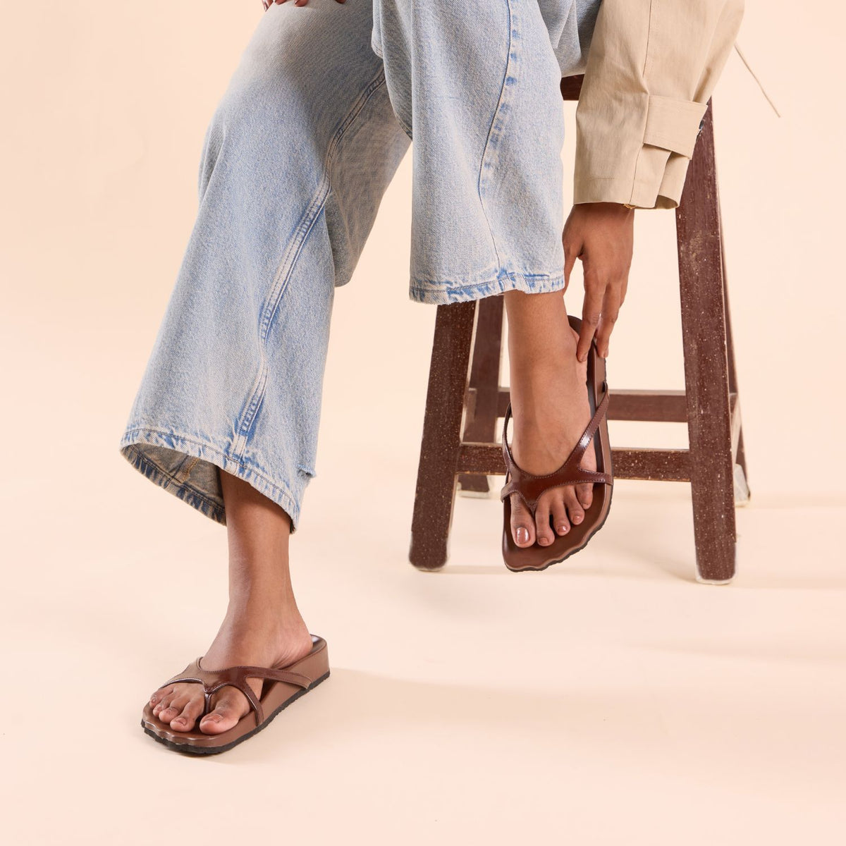 Barefoot Tan Slides