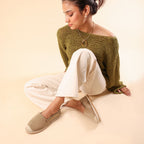 Olive Green Suede Espadrille