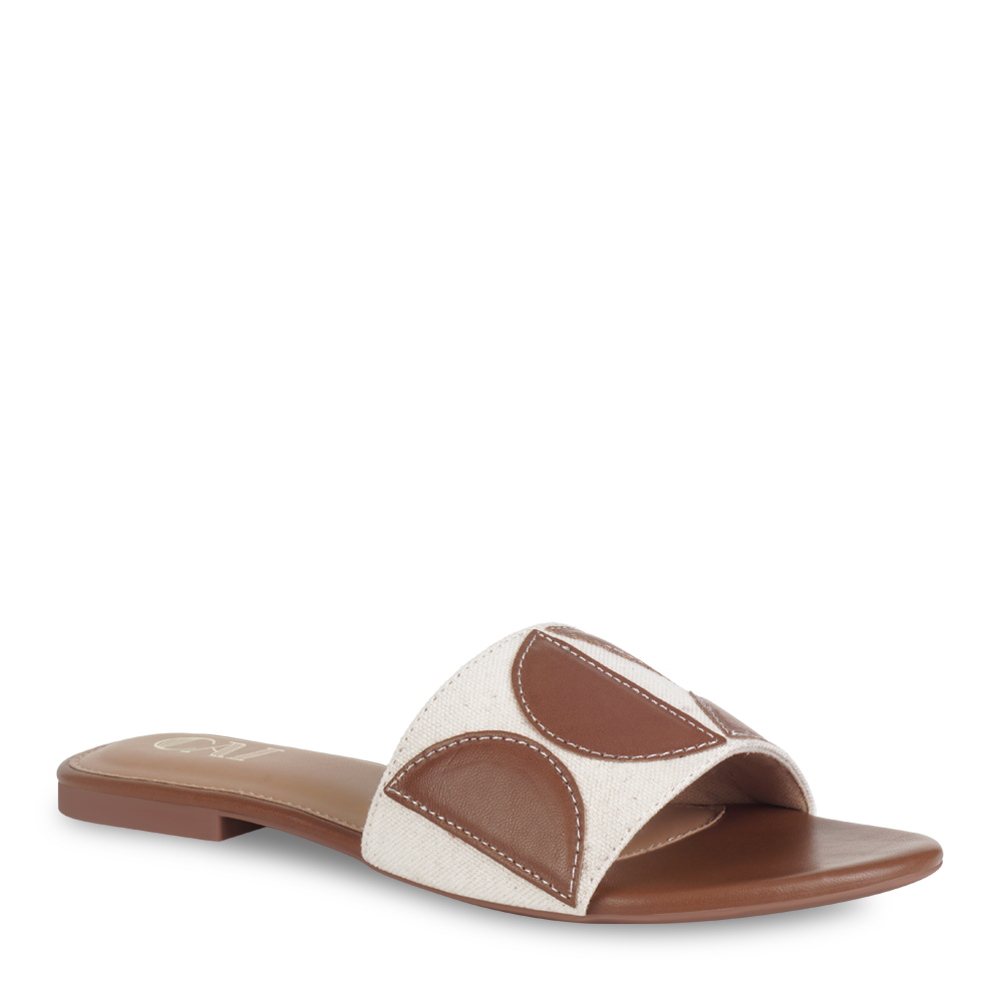 Geometric canvas tan flats