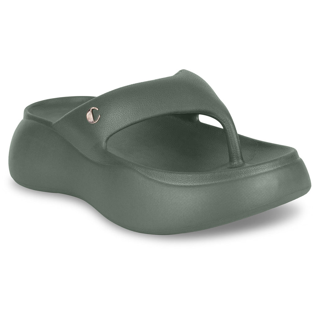 Olive Green Thong Slides