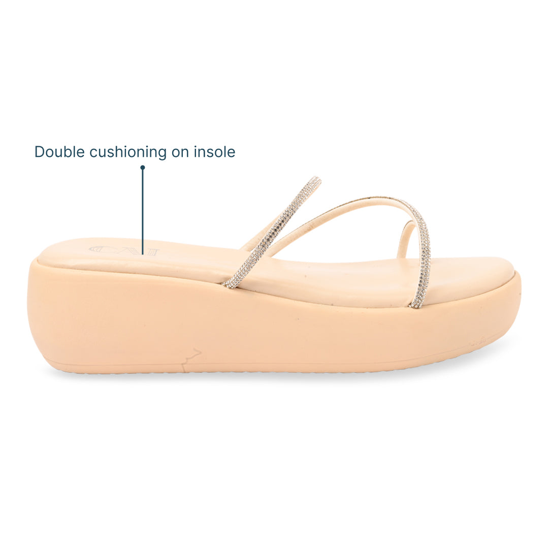 Diamond Toe Cream Platform