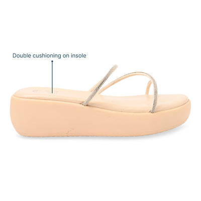 Diamond Toe Cream Platform