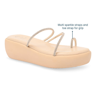 Diamond Toe Cream Platform