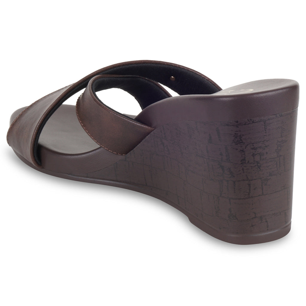 Axis Strapped Burgundy Wedge