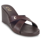Axis Strapped Burgundy Wedge