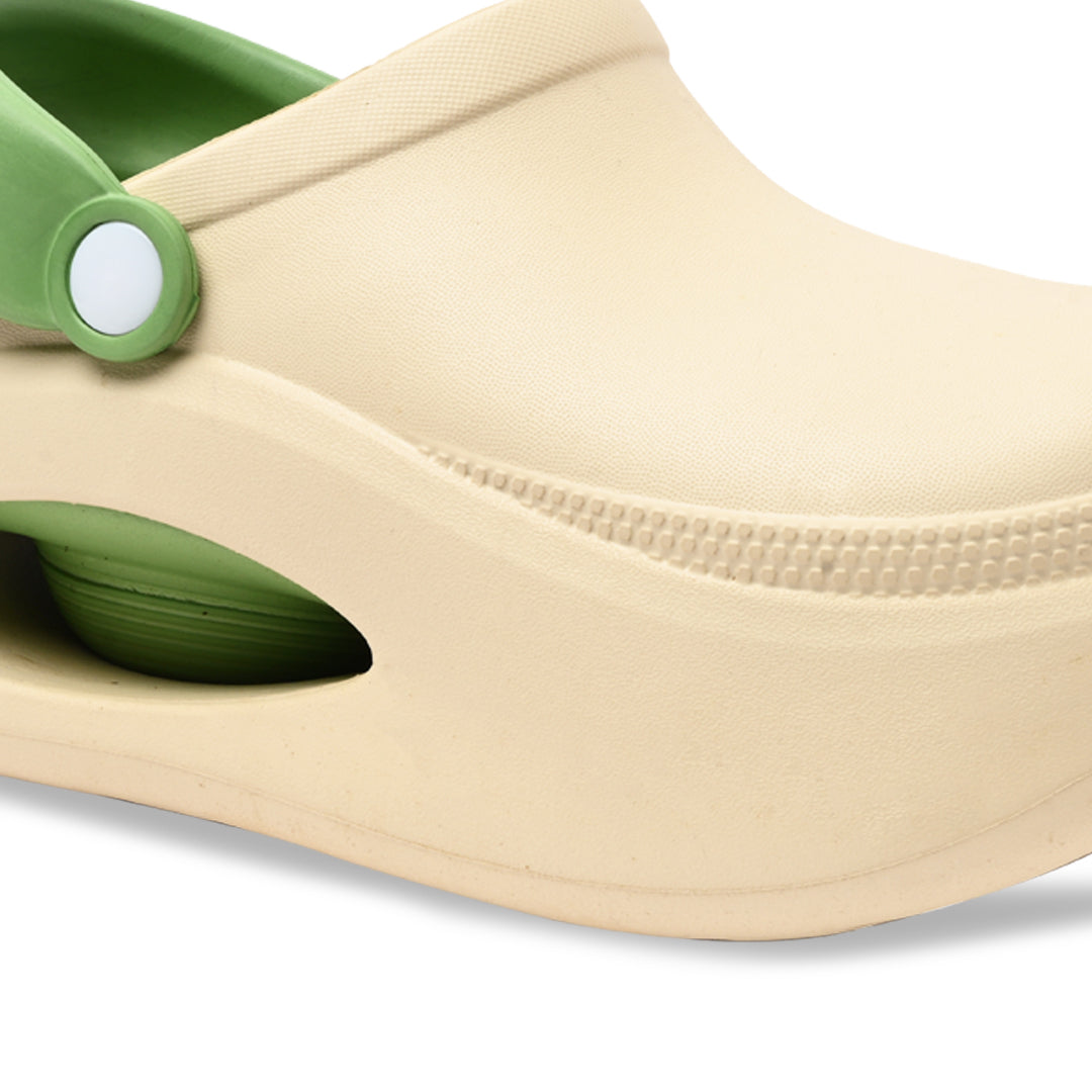 Cream and Green Cloud Clog
